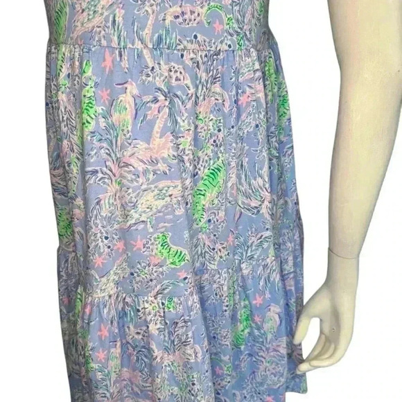 Lily Pulitzer Geanna Short Sleeve Dress Blue Peri The Turtle. - Picture 9 of 10